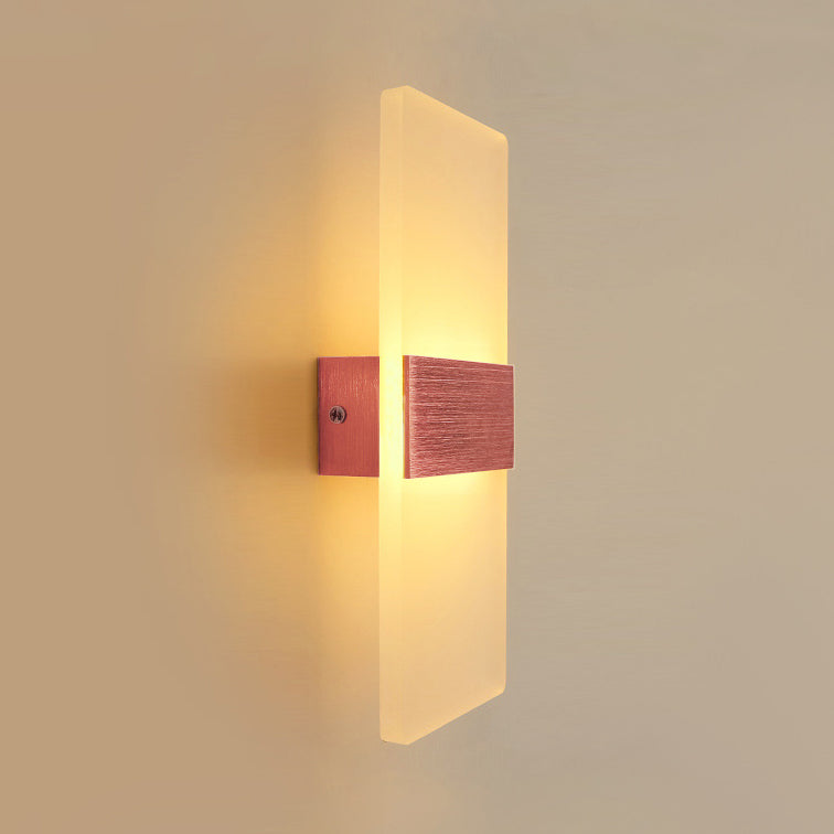 Modern Led Wall Sconce In Oval/Rectangular/Convex Shape - 8/10.5 Wide Warm/White/Natural Light