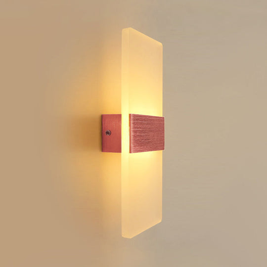 Modern Led Wall Sconce In Oval/Rectangular/Convex Shape - 8/10.5 Wide Warm/White/Natural Light