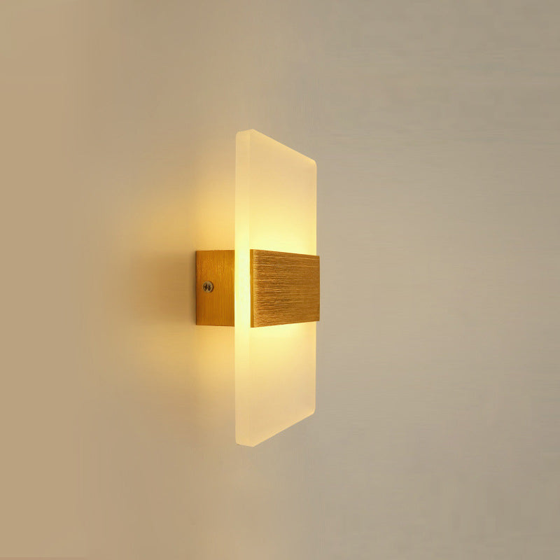 Modern Led Wall Sconce In Oval/Rectangular/Convex Shape - 8/10.5 Wide Warm/White/Natural Light