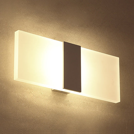 Modern Led Wall Sconce In Oval/Rectangular/Convex Shape - 8/10.5 Wide Warm/White/Natural Light