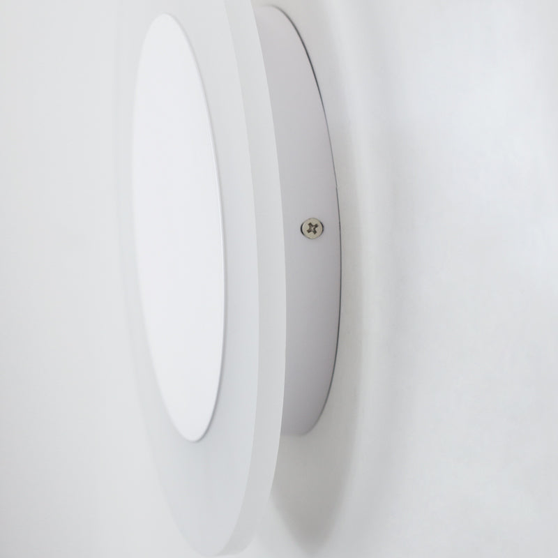 Modern Led Acrylic Wall Sconce Halo Ring White Lighting Fixture In Warm/White Light