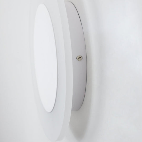 Modern Led Acrylic Wall Sconce Halo Ring White Lighting Fixture In Warm/White Light