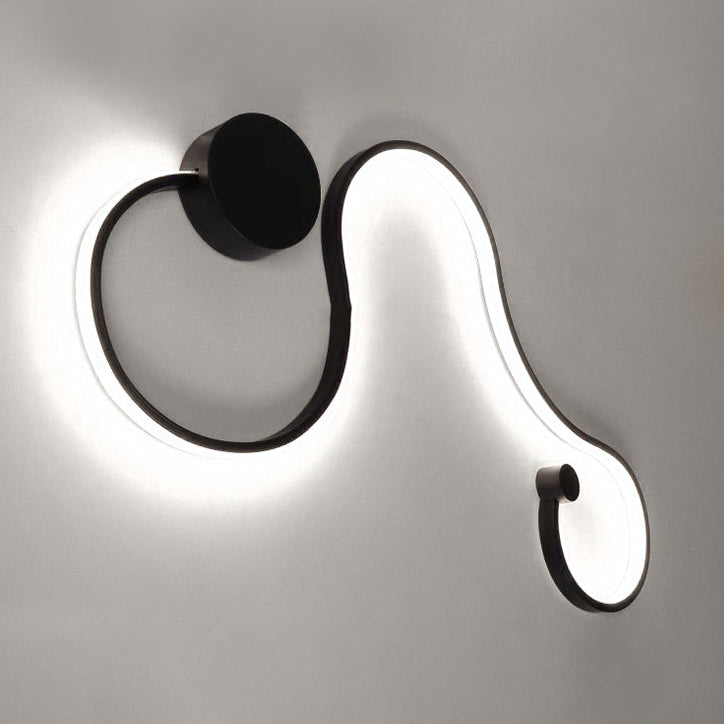 Contemporary Twist Led Wall Sconce - Black/White Warm/White Lighting Black / White C