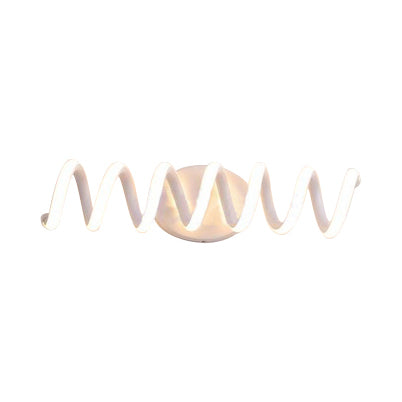 Spiral Acrylic Led Wall Sconce - Modern Single Light In Warm/White/Natural White / Seven Rings