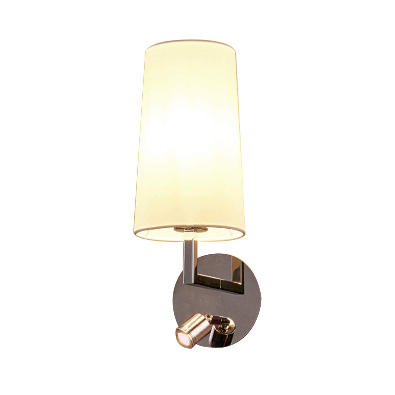 Modern Led Wall Sconce Light In Chrome With Round/Rectangle Canopy
