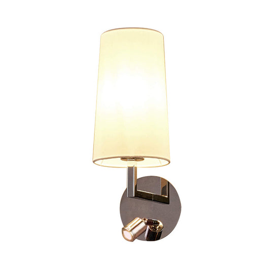 Modern Led Wall Sconce Light In Chrome With Round/Rectangle Canopy