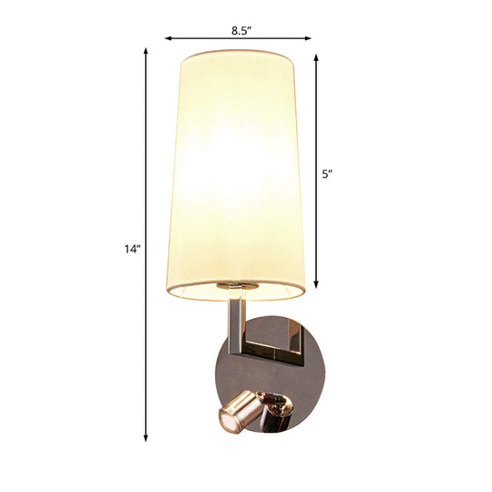 Modern Led Wall Sconce Light In Chrome With Round/Rectangle Canopy