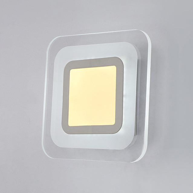Modern Led Wall Sconce - Triangle/Round/Square Design Warm/White Light Acrylic Simplicity White /