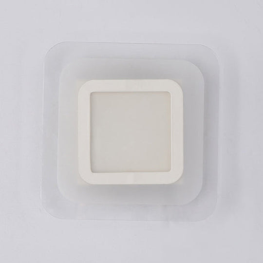 Modern Led Wall Sconce - Triangle/Round/Square Design Warm/White Light Acrylic Simplicity