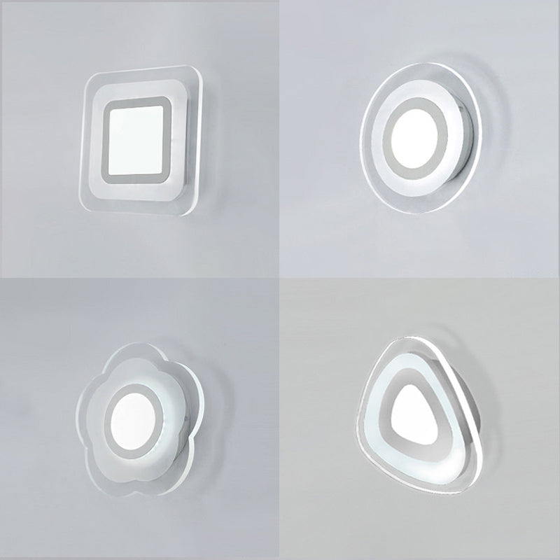 Modern Led Wall Sconce - Triangle/Round/Square Design Warm/White Light Acrylic Simplicity