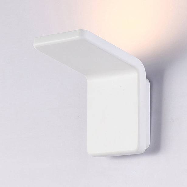 Contemporary Aluminum Led Wall Lamp - 4/8 Wide Bend Square Sconce Light Fixture In Black/White White