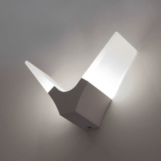 V-Shaped Led Acrylic Sconce Light In Warm/White White /