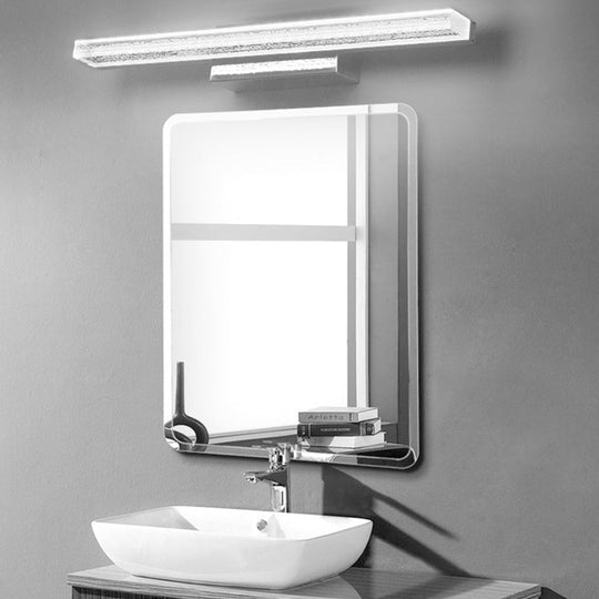 Stainless Steel Led Vanity Sconce With Acrylic Shade Warm/White Light 3 Sizes Available