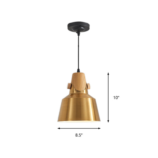 Modern Dome Metal Pendant Lighting - 1-Light Brass Hanging Lamp For Restaurant 8.5’/14’ Wide