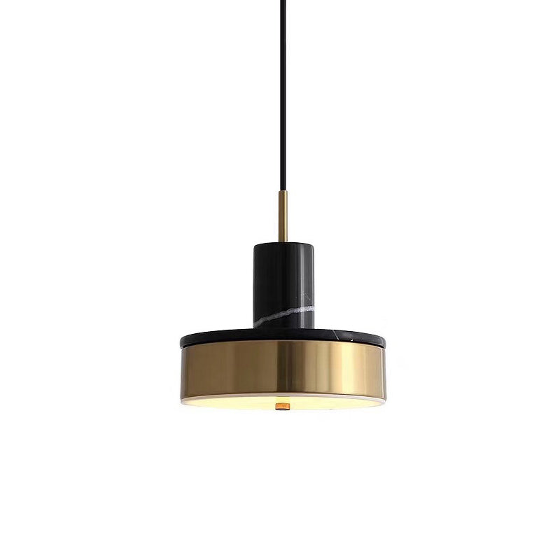 Contemporary Metal Drum Pendant Lamp - 1-Light Led Hanging Ceiling Light For Dining Room