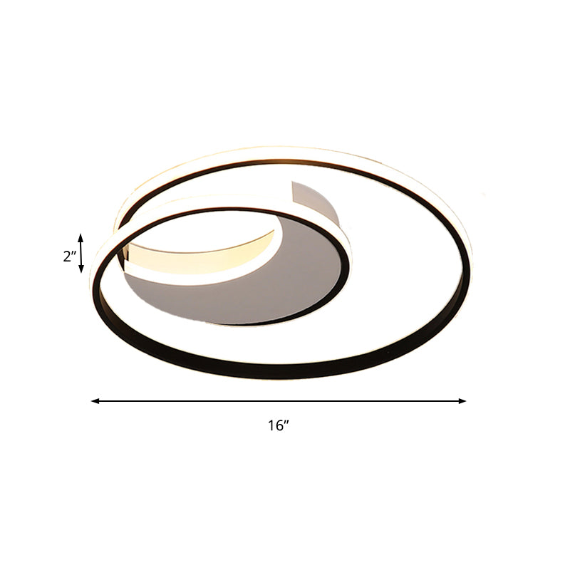 Sleek Spiral Flush Mount Ceiling Light With Simple Acrylic Design - Led 16’/19.5’/23.5’ Wide