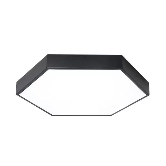 Modern Led Ceiling Light For Child Bedroom With Hexagon Shade Black / 12’ White