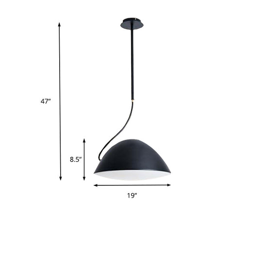 Contemporary Black/White Metal Pendant Light For Dining Room