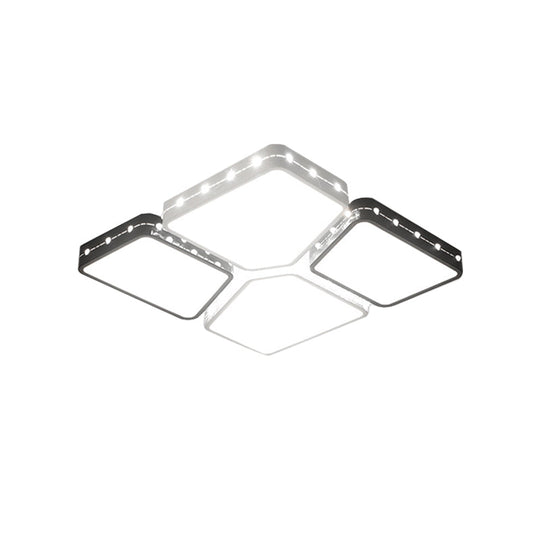 Modernist Style Acrylic Flush Mount Bedroom Lighting - 19.5/23.5 Square Led Ceiling Light In White