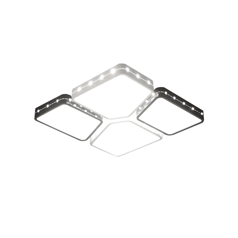 Modernist Style Acrylic Flush Mount Bedroom Lighting - 19.5’/23.5’ Square Led Ceiling Light In