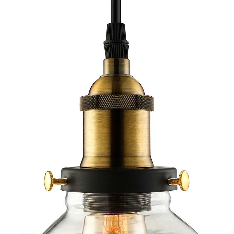 Barn Pendant Light - Industrial 1-Light Prismatic Glass Hanging Lamp In Clear (8’/10’/12’ Wide)
