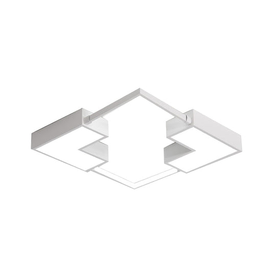 Simple Acrylic Led Flush Mount Ceiling Light In Black/White - Warm/White 16’/19.5’/23.5’ Wide