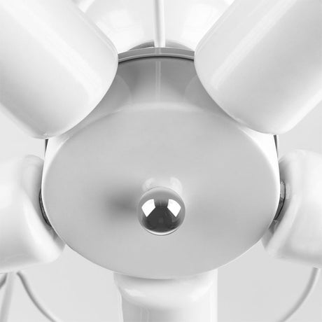 Modern Wire Caged Bloom-Shaped Ceiling Light - 5-Light Semi-Flush Mount In White For Bedroom