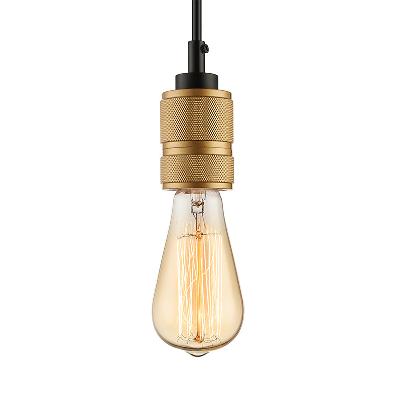 Open Bulb Retro Industrial Pendant Light - Gold Adjustable Cord