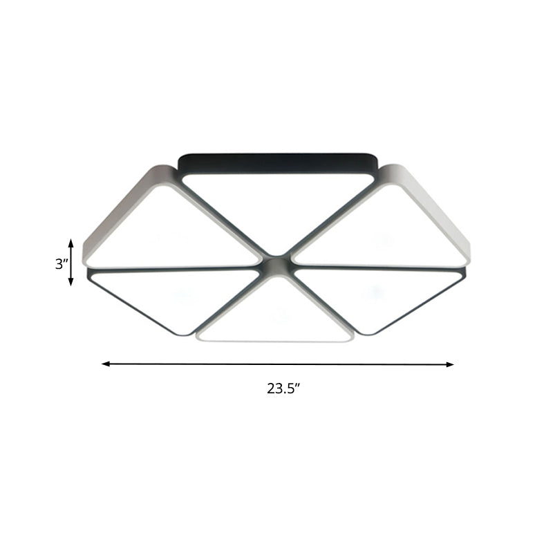 Hexagon Acrylic Led Ceiling Light Fixture - Contemporary Warm/White For Living Room 19.5’/23.5’ Wide