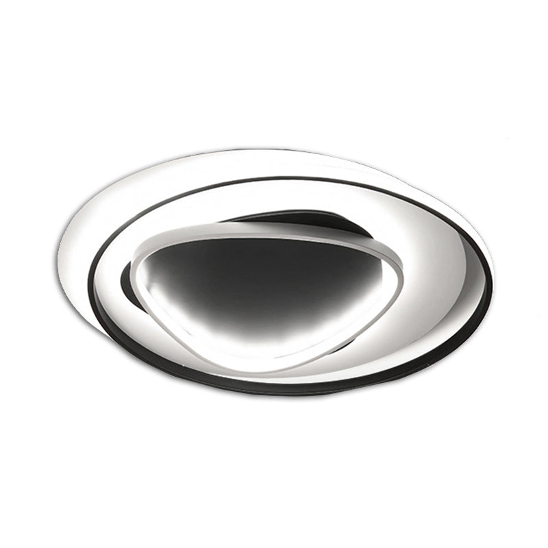 18’/23.5’ Wide Acrylic Circle Flushmount Led Ceiling Light - Modern Black Design In Warm/White
