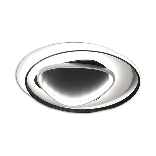 18’/23.5’ Wide Acrylic Circle Flushmount Led Ceiling Light - Modern Black Design In Warm/White