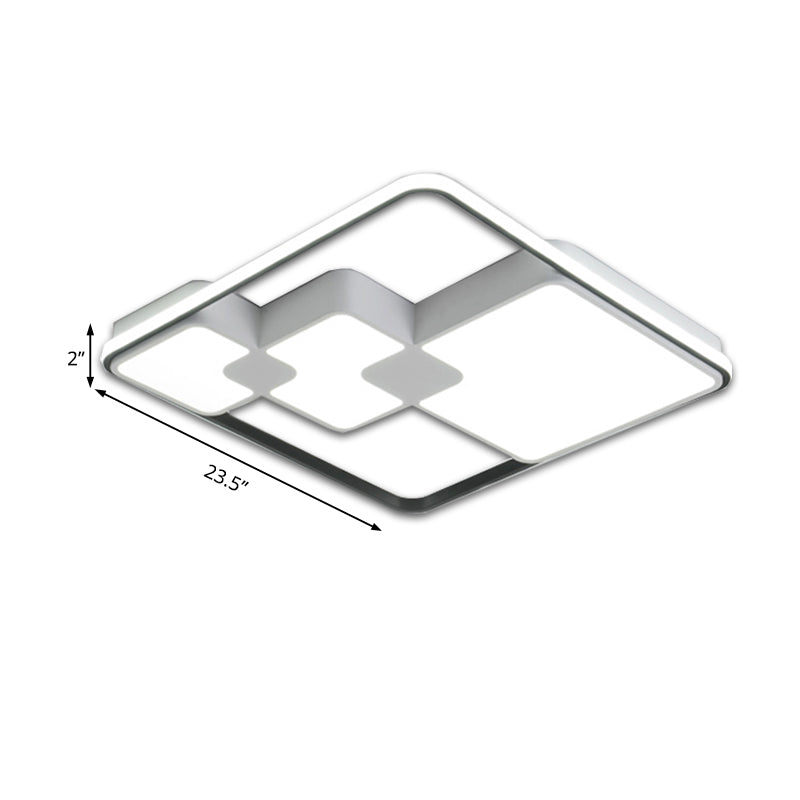 Nordic Style Acrylic Led Ceiling Light - Warm/White Lighting 18’/23.5’ Width