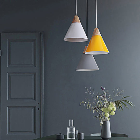Conical Shade Metal Pendant Light - Contemporary Kitchen Hanging Fixture (5.5’/8.5’/10’ W
