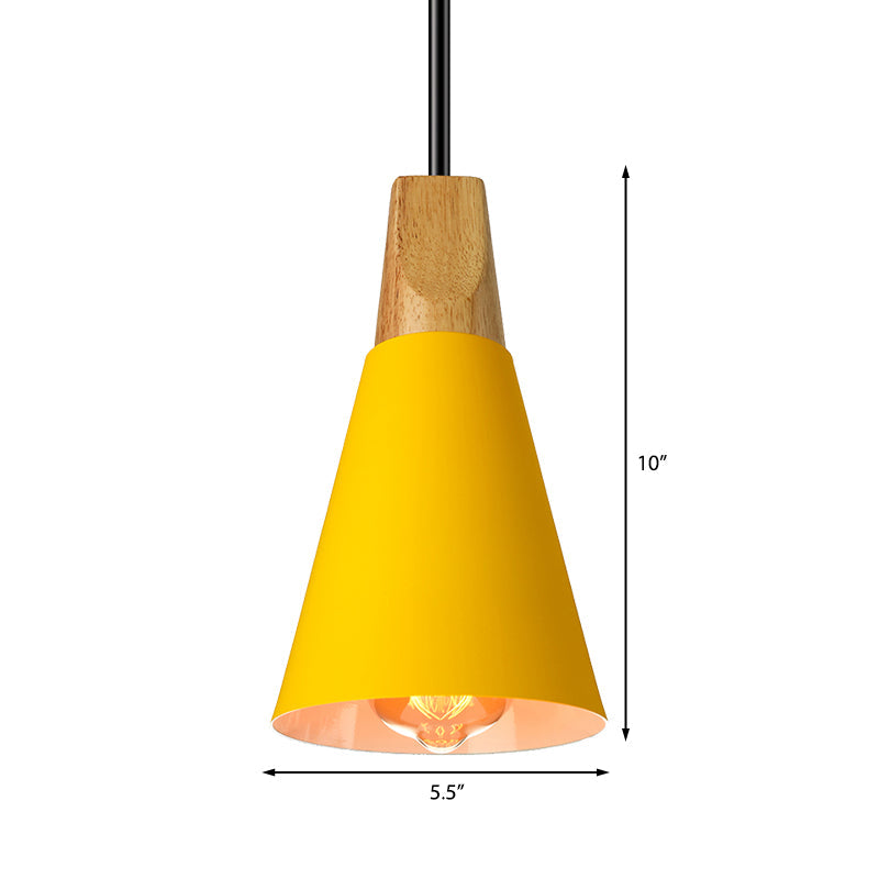 Conical Shade Metal Pendant Light - Contemporary Kitchen Hanging Fixture (5.5’/8.5’/10’ W