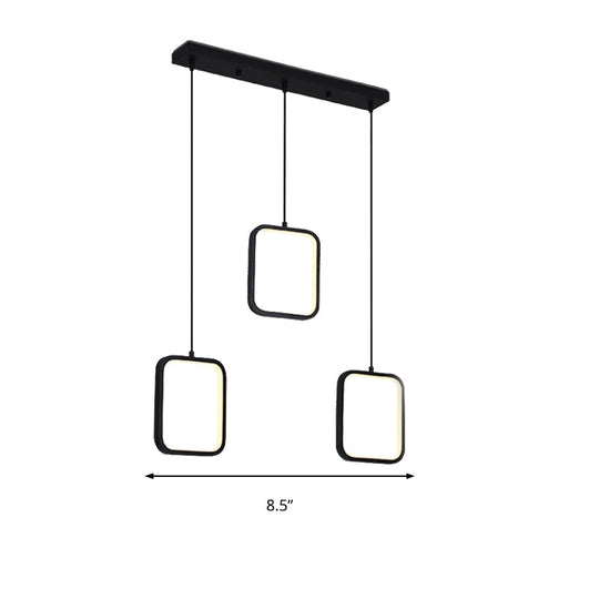 Contemporary Black/White Square Drop Pendant Led Acrylic Ceiling Light Fixture - Warm/White Lighting
