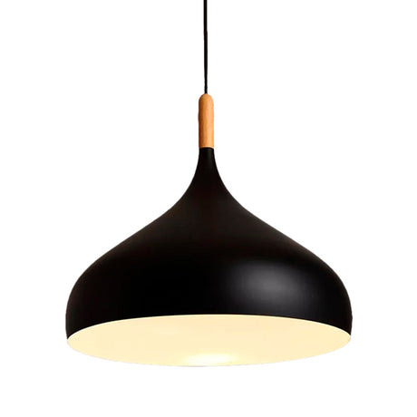 Dome Metallic Pendant Ceiling Lamp - Elegant 1 Head Hanging Light For Dining Room 12.5 Or 16.5 Width