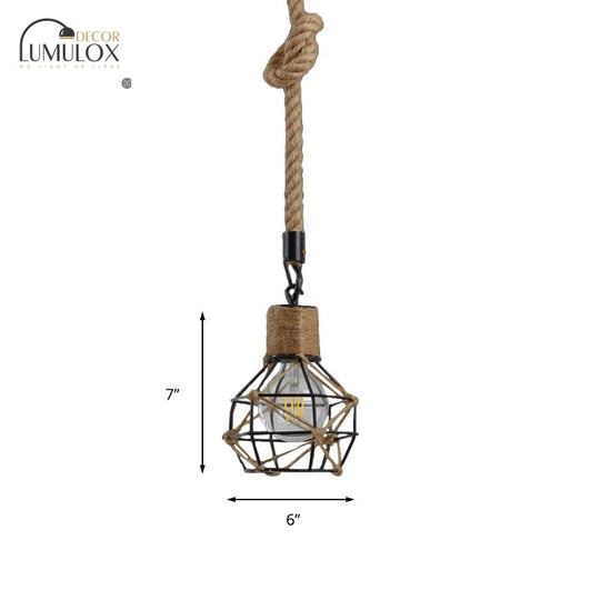 Country Style Dome Cage Restaurant Ceiling Hanging Light Pendant Lighting