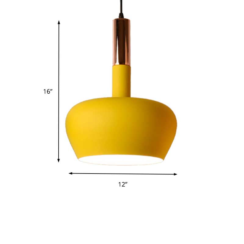 Modern Metal Hanging Pendant Light - Wine Glass Inspired Design With 1 And Blue/Pink/Yellow