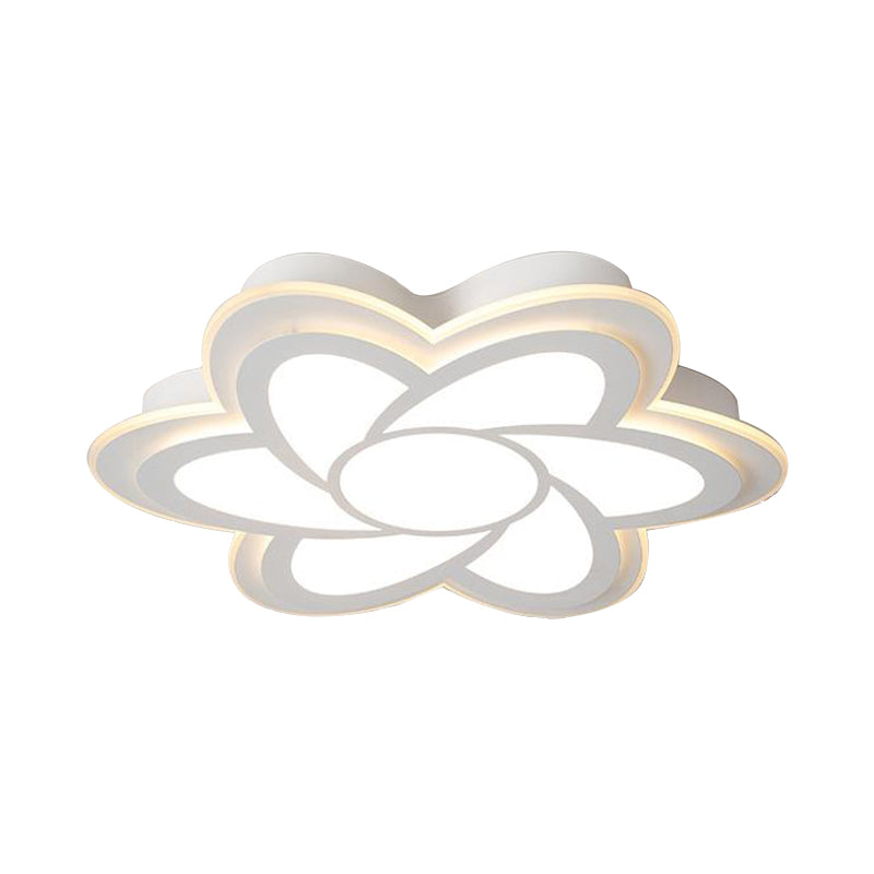 Modern Flower Metal Ceiling Light With Led Acrylic Diffuser Warm/White 16.5’/20.5’/24.5’ Dia