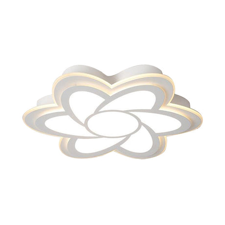 Modern Flower Metal Ceiling Light With Led Acrylic Diffuser Warm/White 16.5/20.5/24.5 Dia