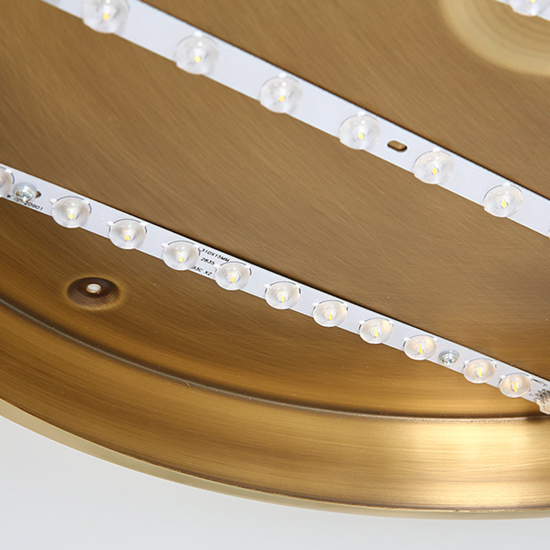 Ultra Thin Modern Brass Led Flush Mount Light 12’/16’/19.5’ Dia Acrylic Diffuser Warm/White