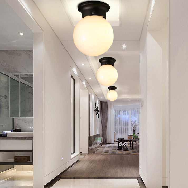 Industrial Black/Clear Glass Flush Mount Lighting Fixture 6/6.5 Wide White / 6