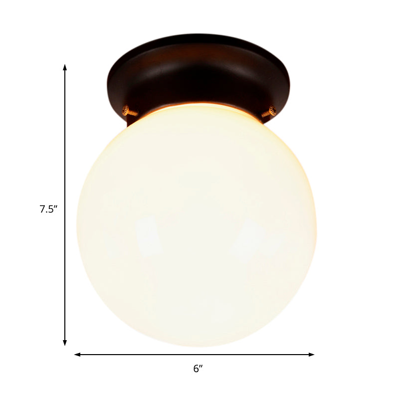 Industrial Black/Clear Glass Flush Mount Lighting Fixture 6/6.5 Wide