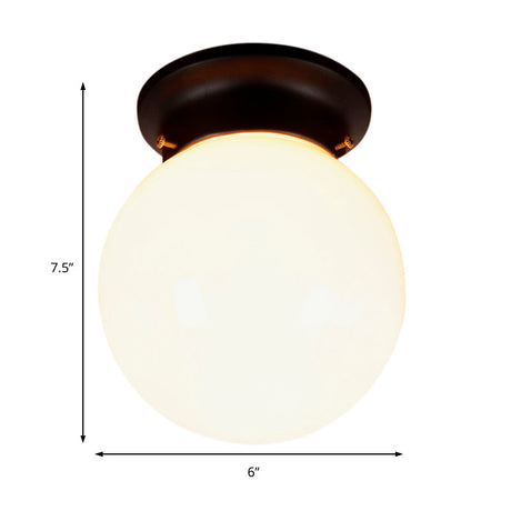 Industrial Black/Clear Glass Flush Mount Lighting Fixture 6/6.5 Wide