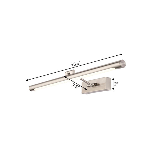 Modernist Tubular Wall Lamp In Gold Metal With Led Vanity Lighting - 16.5/20.5 Width Ideal For