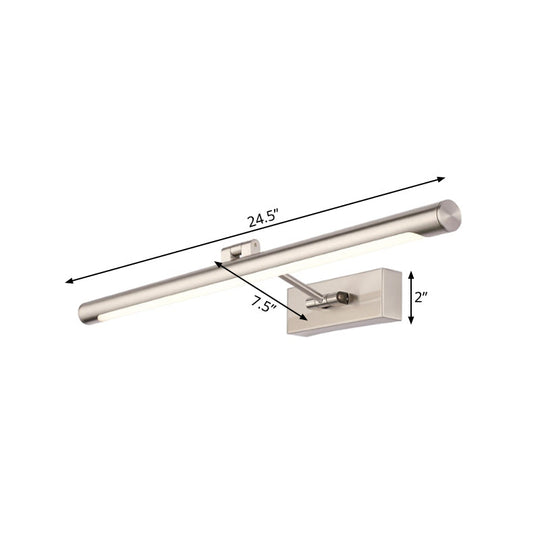 Modernist Tubular Wall Lamp In Gold Metal With Led Vanity Lighting - 16.5/20.5 Width Ideal For