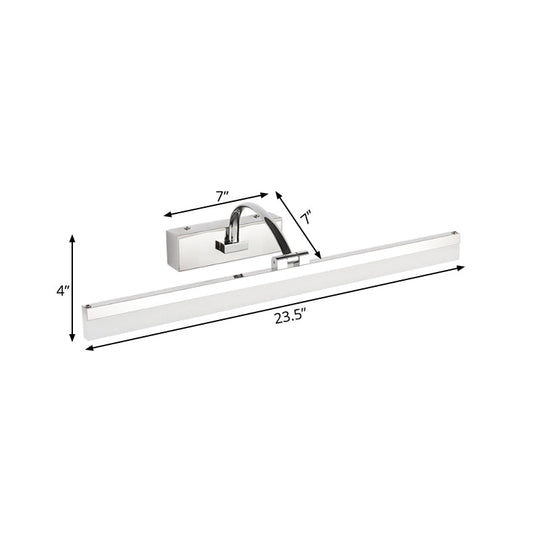 Contemporary Led Vanity Light Slim Acrylic Design Chrome Finish Wall Mounted Bathroom Lamp (16/19.5