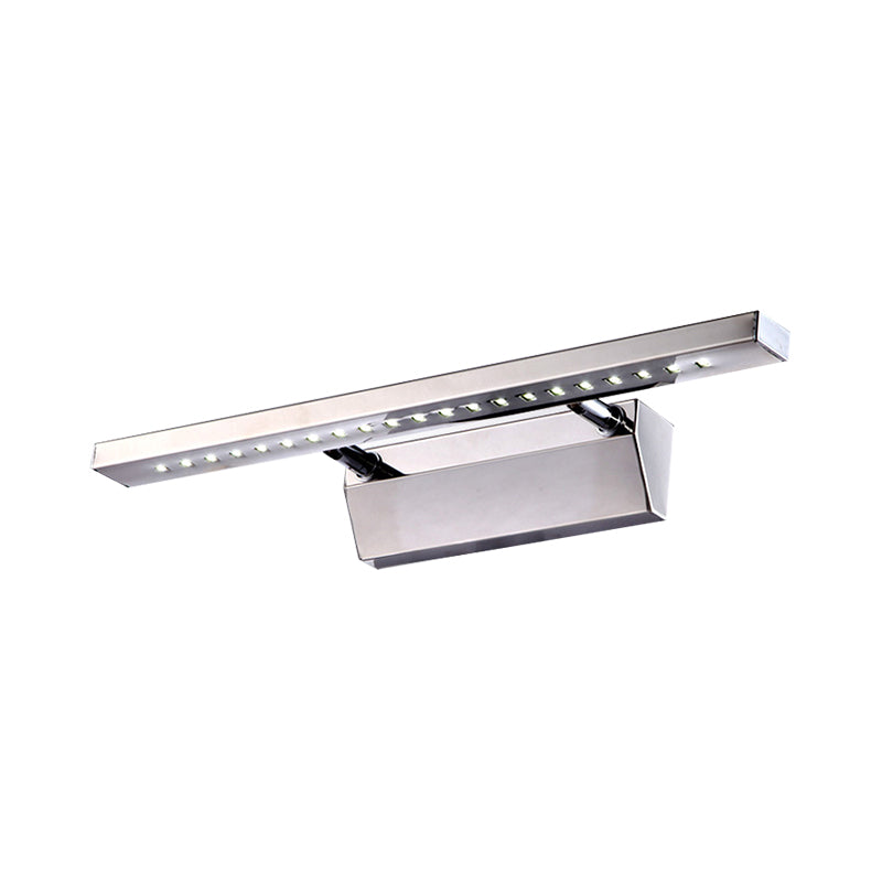 Modern Stainless Steel Wall Sconce Light - 16/19.5 Rectangular Led Vanity With Chrome Finish And