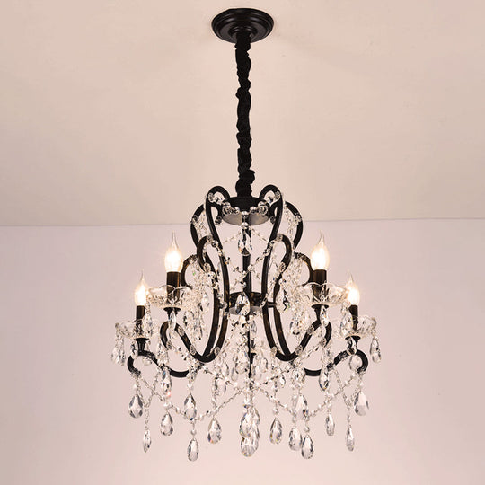 Modern Black Bedroom Chandelier - 4/5 Light Crystal Stands Swag Hanging Ceiling Fixture 5 /