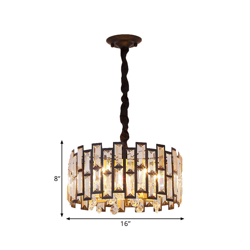 Modern Gold Round Crystal Ceiling Chandelier - 6/5 Lights Bedroom Hanging Lamp 19.5’/16’ Wide